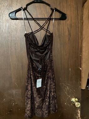 NWT Windsor open back brown dress size XS